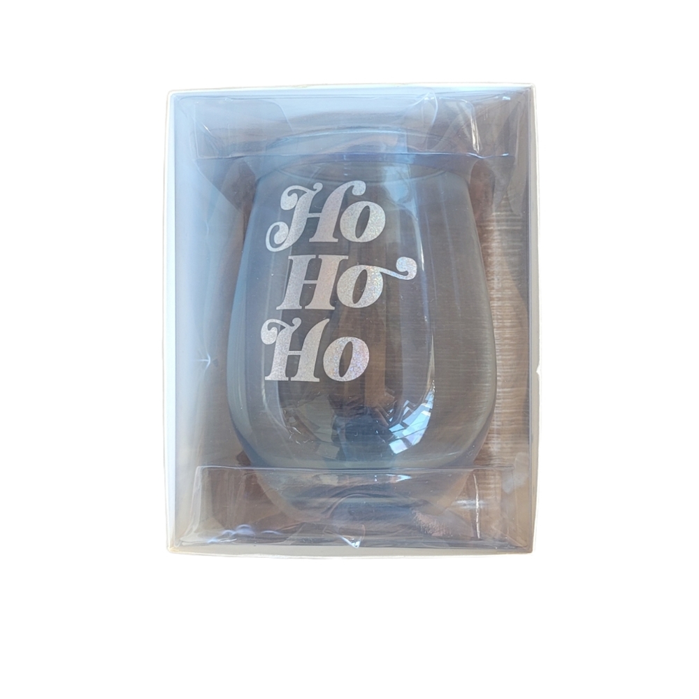 SLANT Collections Ho Ho Ho Jumbo Stemless Wine Glass 30 oz.